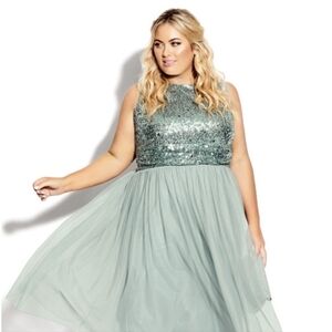 CITY Chic Blue Topaz Sequin Top 22 Maximalist Dopamine Dressing Party
